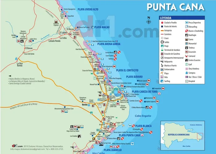 Carte touristique Punta Cana